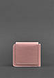 Шкіряне портмоне 4.2 на кнопці рожеве топ, фото 4