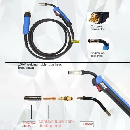 Рукав MB-15 200А 4,0м з євророз'ємом під дріт 0,6-1,2 мм