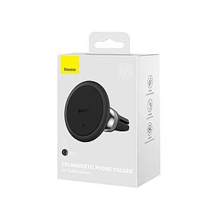 Тримач для мобільного Baseus C01 Magnetic Phone Holder (Air Outlet Version) Black, фото 3
