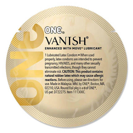 Набір презервативів ONE Vanish Hyperthin, 100 шт, ультратонкі, з мастилом, упаковка-тубус, фото 2