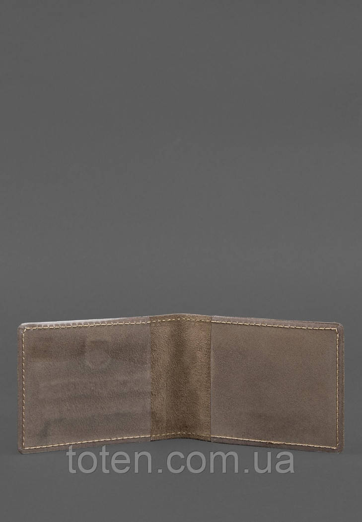 Шкіряна обкладинка для посвідчення учасника бойових дій (УБД) світло-бежева Crazy Horse топ, фото 1