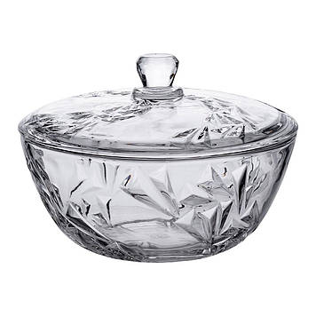Салатниця скляна з кришкою 24 см під кришталь HP-YH-62