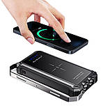 Багатофункціональний кемпінговий LED-ліхтар 5 в 1 з бездротовою зарядкою і Power Bank 20000 mAh 5500 lm, фото 4