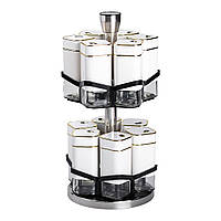 Набір для спецій на підставці 12 шт. 120 мл карусель для спецій Білий