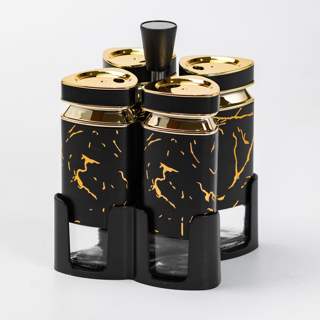 Набір для спецій на підставці 4 баночки по 120 мл., фото 1