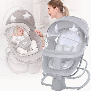 Центр шезлонг 4 в 1 для новонароджених з таймером і москітною сіткою Mastela 8114 Світло-бежевий