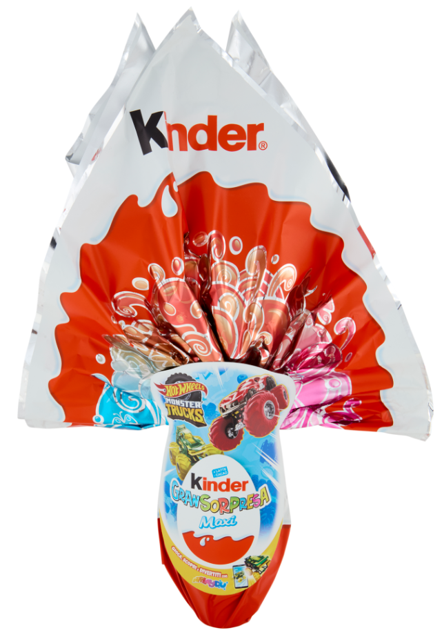 Шоколадне яйце Kinder Big Surprise Maxi Hot Wheels Monster Trucks Хот Вілс 220г, фото 1