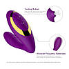 Вакуумний вібратор 2 в 1 для кліторальної та вагінальної стимуляції Вакуумно хвильовий стимулятор Фіолетовий, фото 7