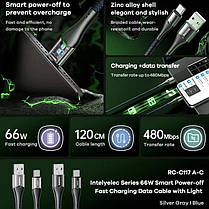 Кабель REMAX RC-C117A інтелектуальна зарядка, фото 5