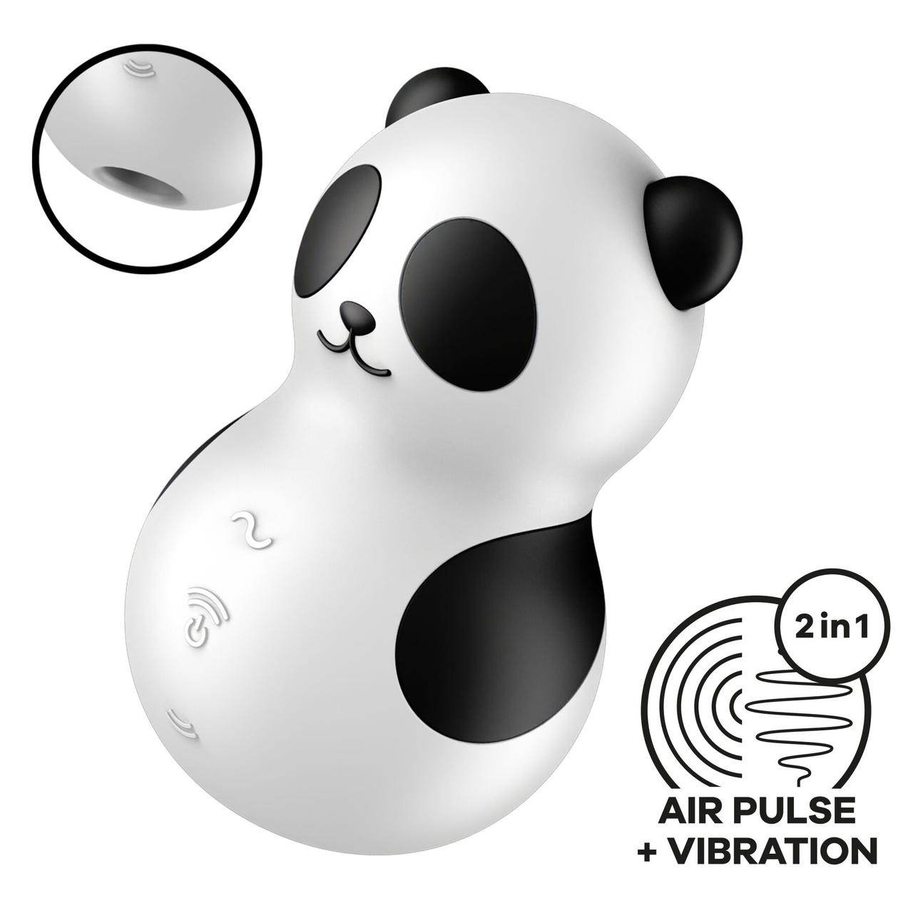 Вакуумний стимулятор із вібрацією Satisfyer Pocket Panda, фото 1