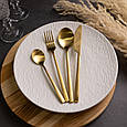 Набір столових приборів на 6 персон 24 предмети столовий набір приборів Золотистий Lugi, фото 4