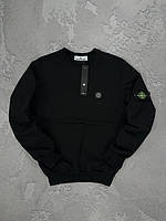 Світшот чоловічий двонитка Туреччина Stone Island чорний XS, S, M, L, XL, XXL, XXXL