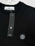 Світшот чоловічий двонитка Туреччина Stone Island чорний XS, S, M, L, XL, XXL, XXXL, фото 7