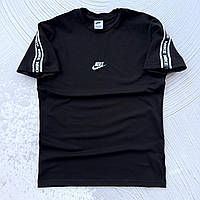 Футболка чорна Nike лампасами XXS, XS, S, M, L, XL, XXL