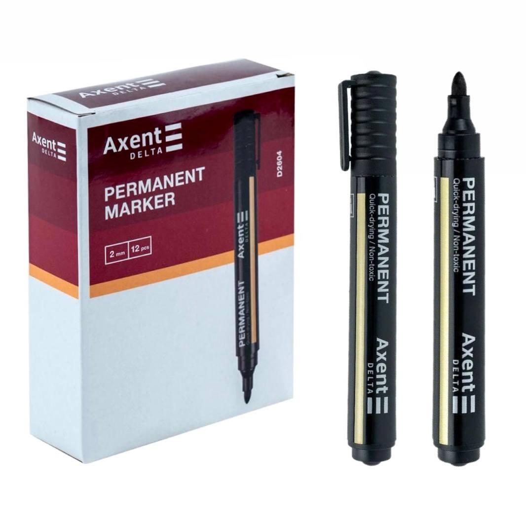 Маркер перманентний чорний Permanent Standard Axent D2604