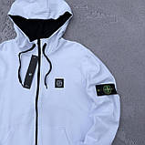 Худі двонитка скапюшоном на змійці біле Stone Island XS, S, M, L, XL, XXL, фото 3