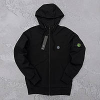 Худі двонитка на блискавці з капюшоном чорна Stone Island XS, S, M, L, XL, XXL