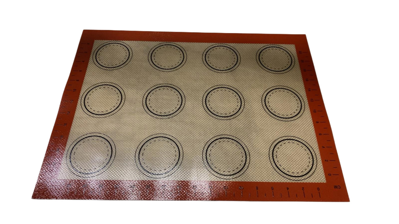 Перфорований силіконовий килимок із розміткою по краю 12/6 Макарун 30х40 см, фото 1