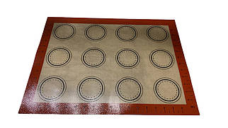 Перфорований силіконовий килимок із розміткою по краю 12/6 Макарун 30х40 см