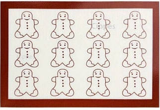 Перфорований силіконовий килимок для випікання 30*40 см Пряникові чоловічки