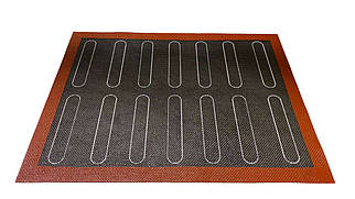 Перфорований силіконовий килимок для еклерів 40х60 см з білою розміткою