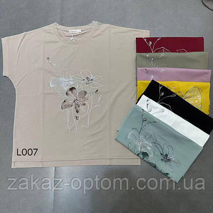 Футболка жіноча батал оптом (50-56) Китай L007-133833, фото 1