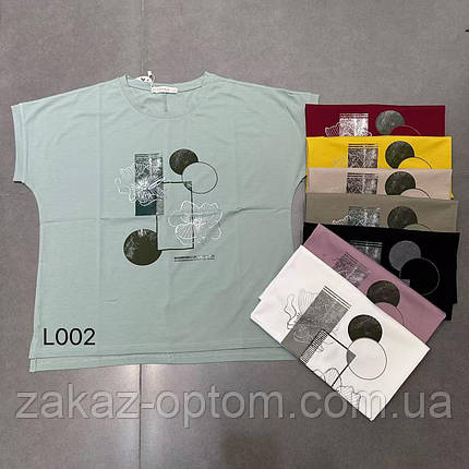 Футболка жіноча батал оптом (50-56) Китай L002-133835, фото 1