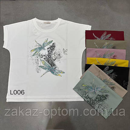 Футболка жіноча батал оптом (50-56) Китай L006-133836, фото 1