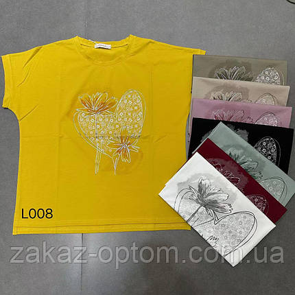 Футболка жіноча батал оптом (50-56) Китай L008-133838, фото 1