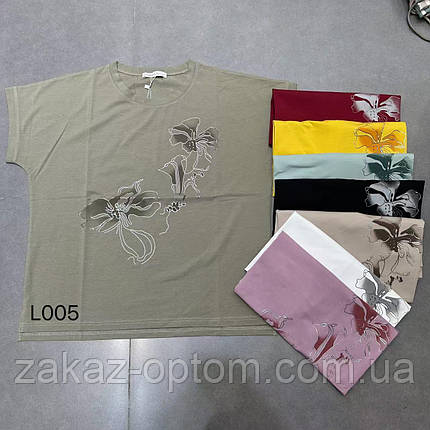 Футболка жіноча батал оптом (50-56) Китай L005-133839, фото 1