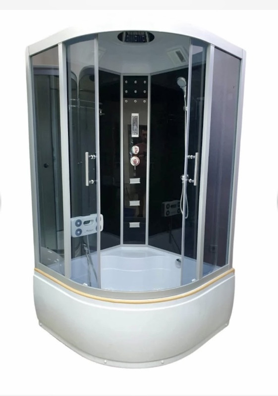 Душовий бокс ARTEX BHP-120-00 GR 120х120х220 см на глибокому піддоні з гідромасажем тоноване скло