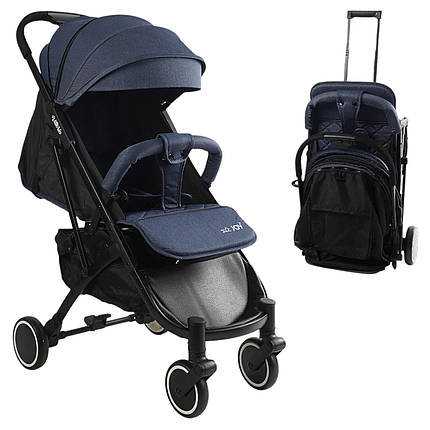 Дитяча прогулянкова коляска (рама алюмінієва, футкавер, телескопічна ручка) JOY Vittoria 83270 Джинс, фото 1