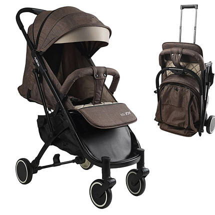 Дитяча прогулянкова коляска (рама алюмінієва, телескопічна ручка) JOY Vittoria 71055 Коричневий льон, фото 1