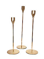 Набір свічників Leeseph PR Rose 3шт золото MV037