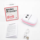 Міні принтер з Bluetooth та термодруком, Рожевий + Рулон термопаперу / Дитячий термопринтер для телефону, фото 10