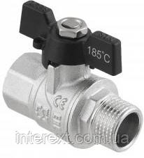 Кран кульовий для води Raftec серії Black Ду25 в/з (метелик), фото 1