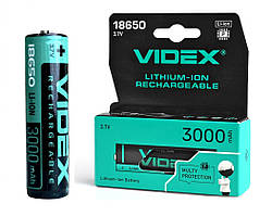 Акумулятор Videx 18650 Li-Ion 3000mAh захищений