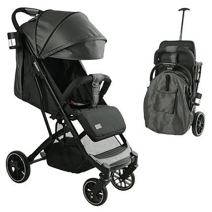 Коляска прогулянкова дитяча (футкавер, підсклянник, телескопічна ручка) JOY Fabiana FB-76619 Темно-сірий, фото 1