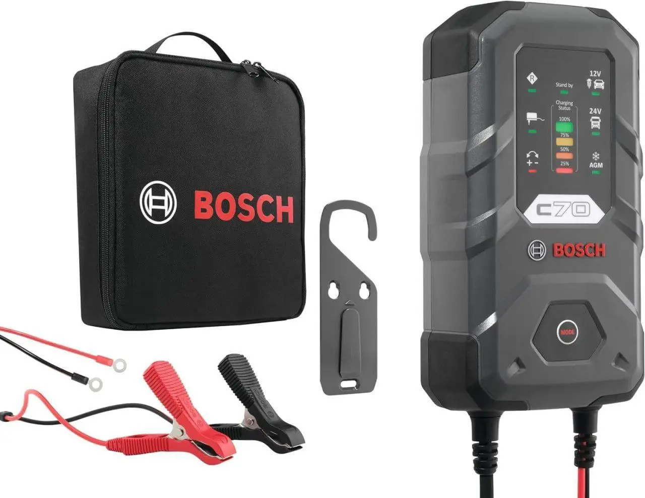 Устройство зарядное интелектуальное Bosch C70 12V/24V для аккум. емкостью от 14Ah до 300Ah 10A EFB/GEL/VRLA/, фото 1