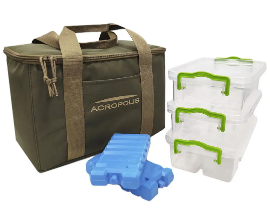 Сумка холодильник з двома акумуляторами холоду та трьома контейнерами для їжі, фото 1