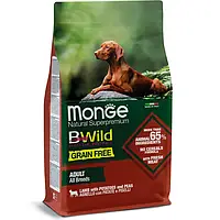 Monge Dog BWILD GR.FREE All breeds Adult сухий корм для собак усіх порід ягня 15КГ