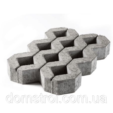 Плитка тротуарна решітка для газону «ЕКО» (400×600×60 мм) Сіра, фото 1