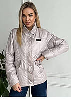 Куртка жіноча легка на весну пудрова сіра