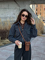 Стильний жіночий демісезонний бомбер із кашеміру на підкладці Brvf74