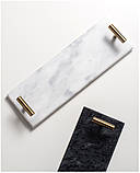 Мармурова таця органайзер для косметики у ванну. Підставка для парфумерії, прикрас 30*10 см Білий, фото 4