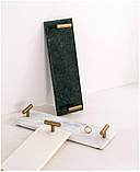 Мармурова таця органайзер для косметики у ванну. Підставка для парфумерії, прикрас 30*10 см Білий, фото 6