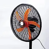 Підлоговий вентилятор побутовий із захисною решіткою, 3 швидкості 5 лопатей 65 Вт Rainberg Gray, фото 3