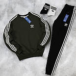 Спортивний костюм чоловічий Adidas Адідас весна-осінь кофта + штани черний Туреччина. Живе фото, фото 2