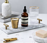 Мармурова таця органайзер для косметики у ванну. Підставка для парфумерії, прикрас 30*10 см Білий, фото 3