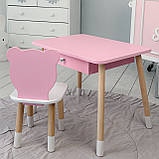 Дитячий стільчик ведмедик 26.5х26х25см, стілець для дитини, білий з рожевим, фото 5